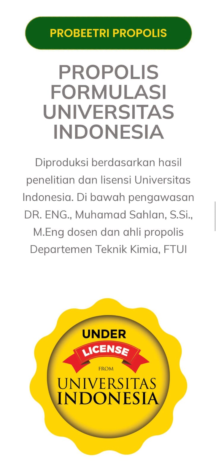 propolis formulasi UI